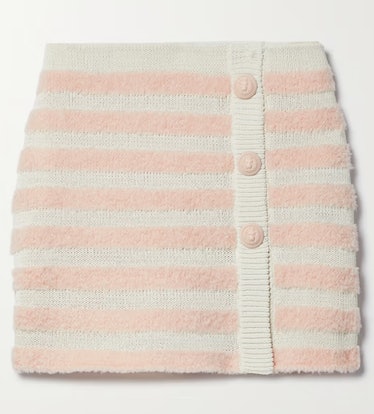 baby pink knitted mini skirt